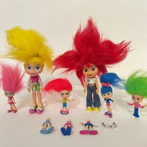 Lot of 6 Trollz Dolls Hasbro It's a Hair Thing Topaz Ruby Sapphire Y2K 2000s Toy